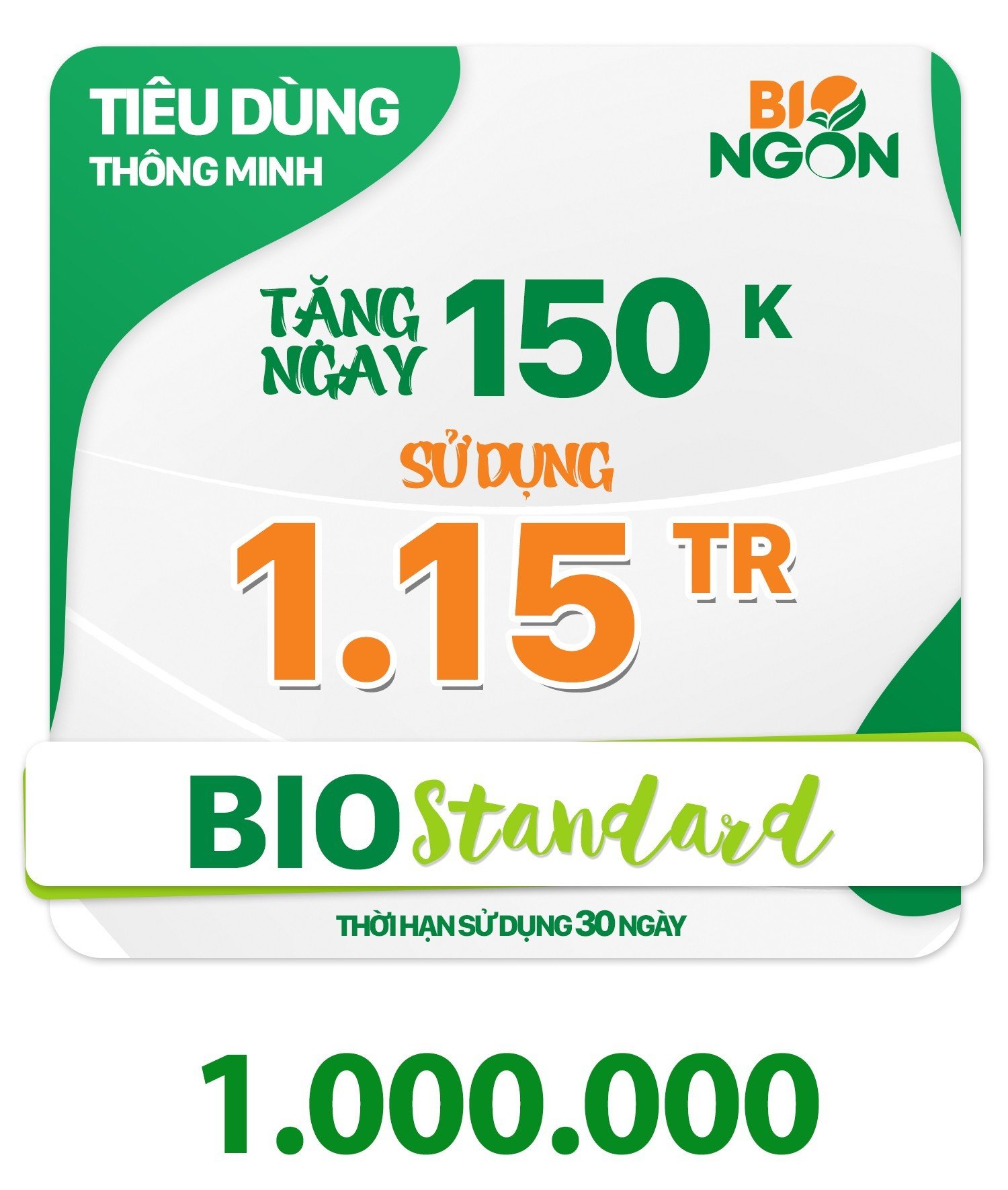 Gói thành viên Standard 1000k bio ngon