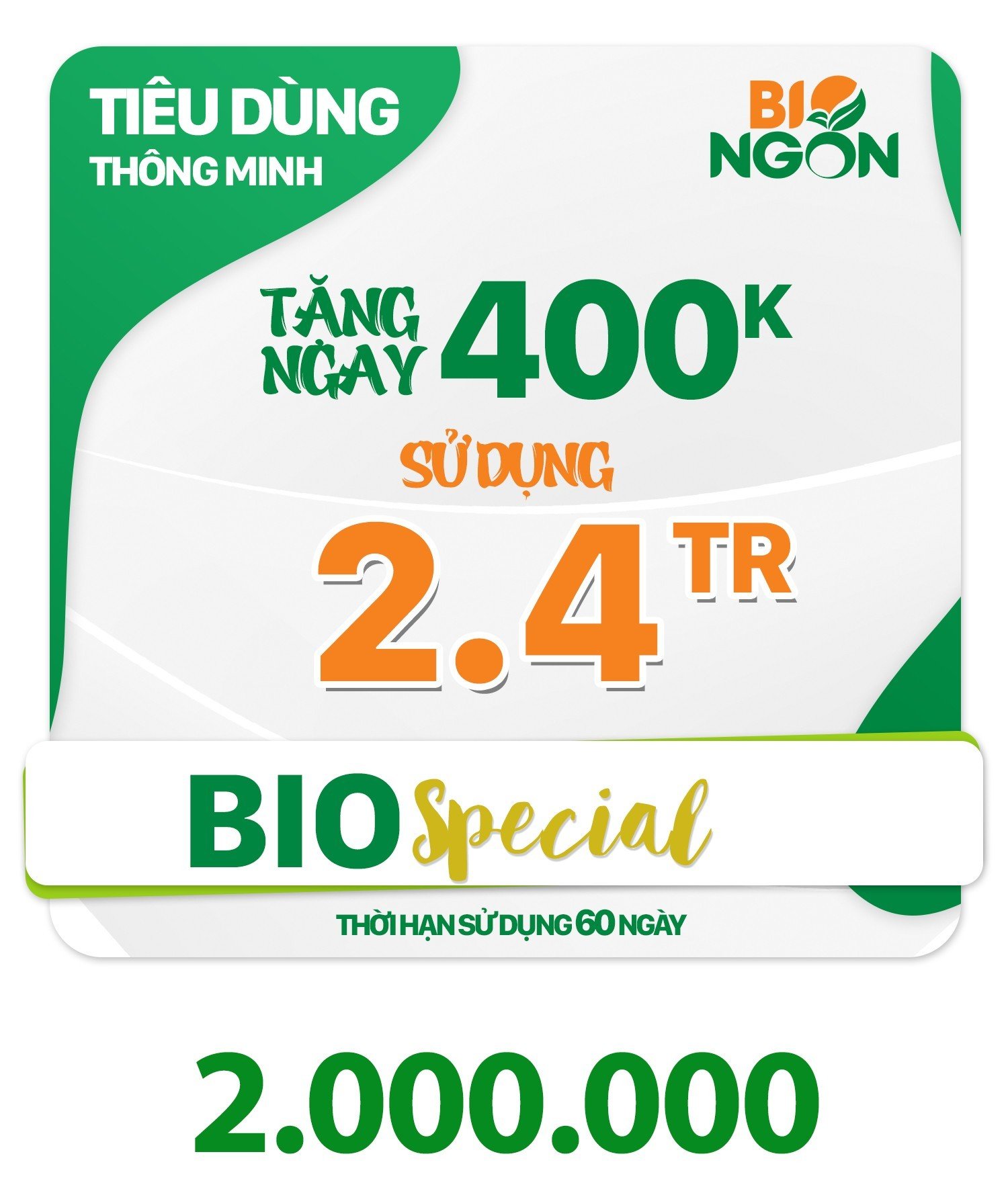 Gói thành viên BioSpecial 2000k bio ngon