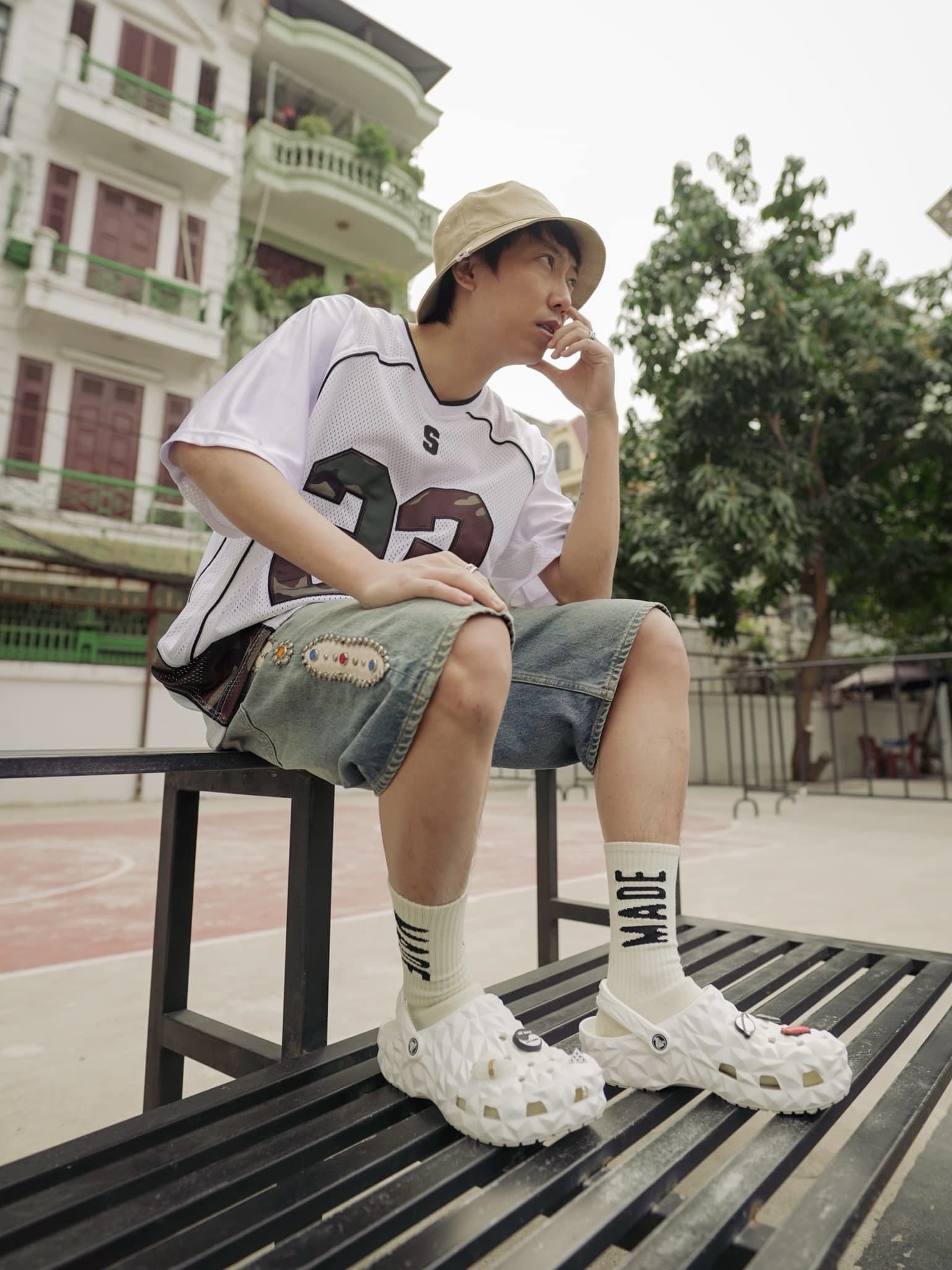 Supreme Jersey Football Spiderweb (Navy Blue) – Heat Factory
