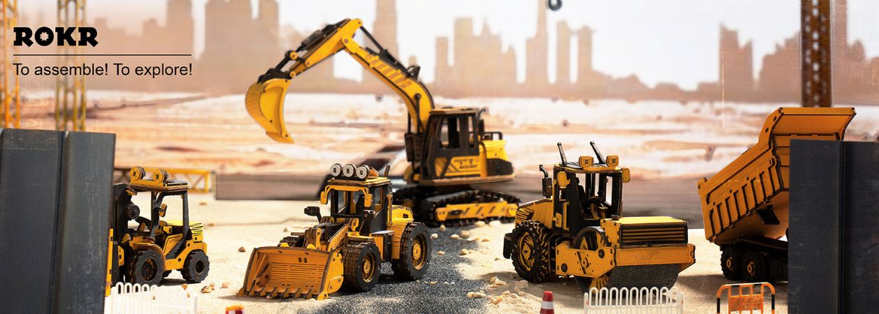 Mô Hình Gỗ 3D Lắp Ráp Xe Công Trình