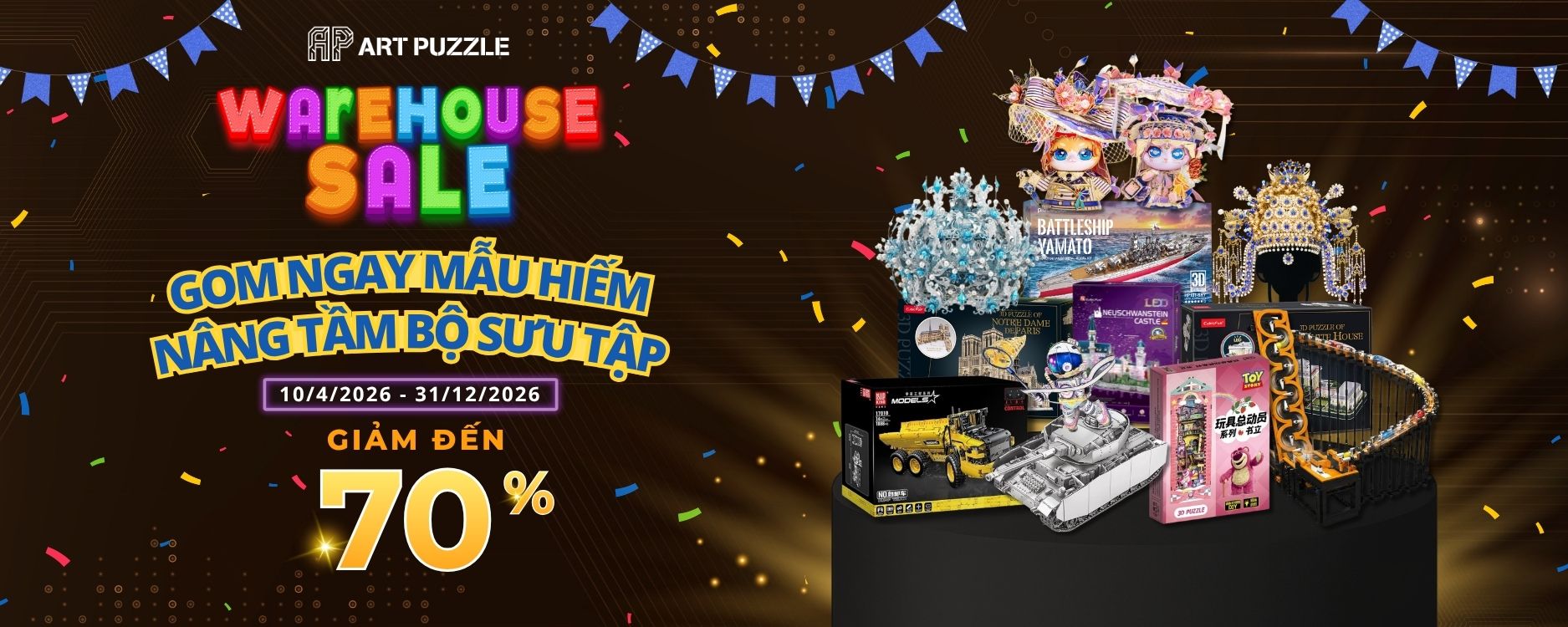 WAREHOUSE SALE Mô Hình Lắp Ráp 3D - GIẢM ĐẾN 70%