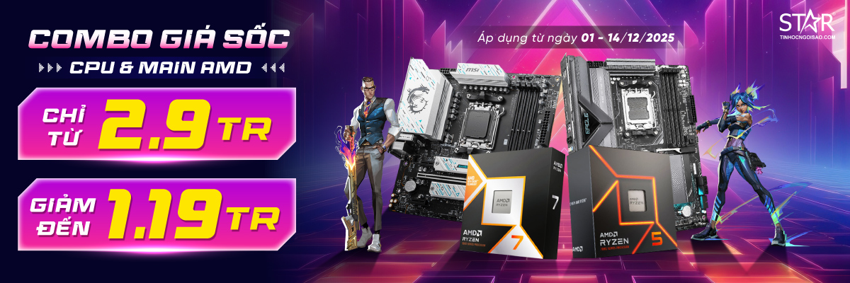 COMBO GIÁ SỐC <br> CPU & main AMD