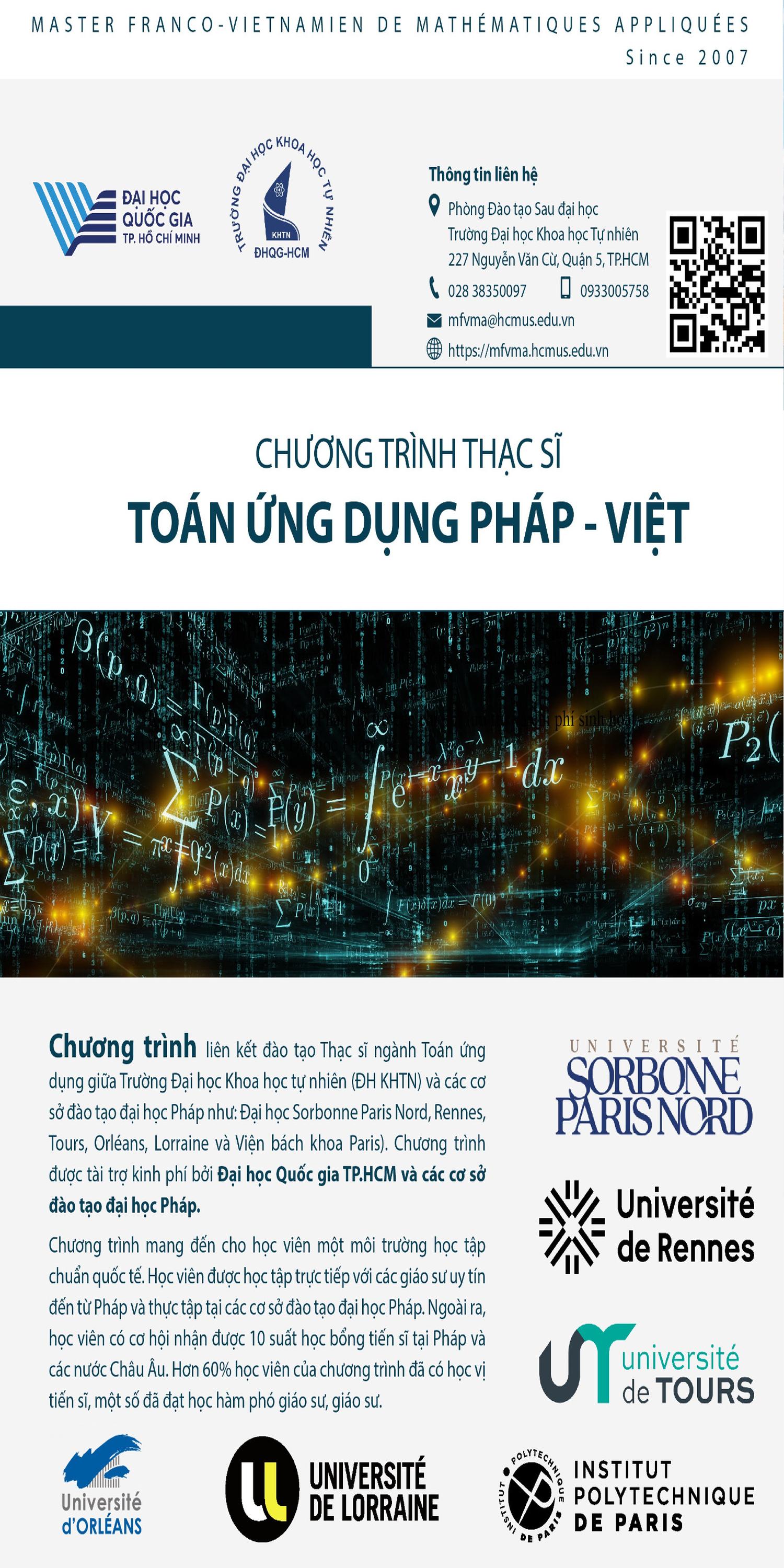 Thạc sĩ Toán ứng dụng Pháp - Việt