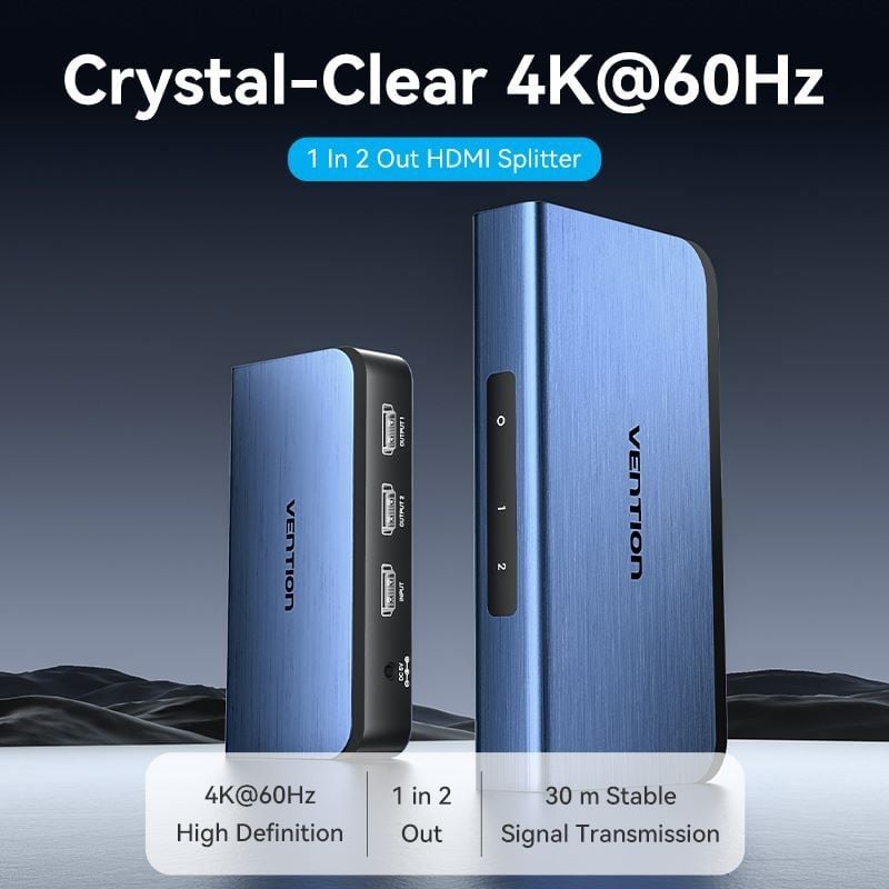 Bộ chia cổng HDMI 1 In 2 Out Splitter VENTION AKE (4K@60Hz)