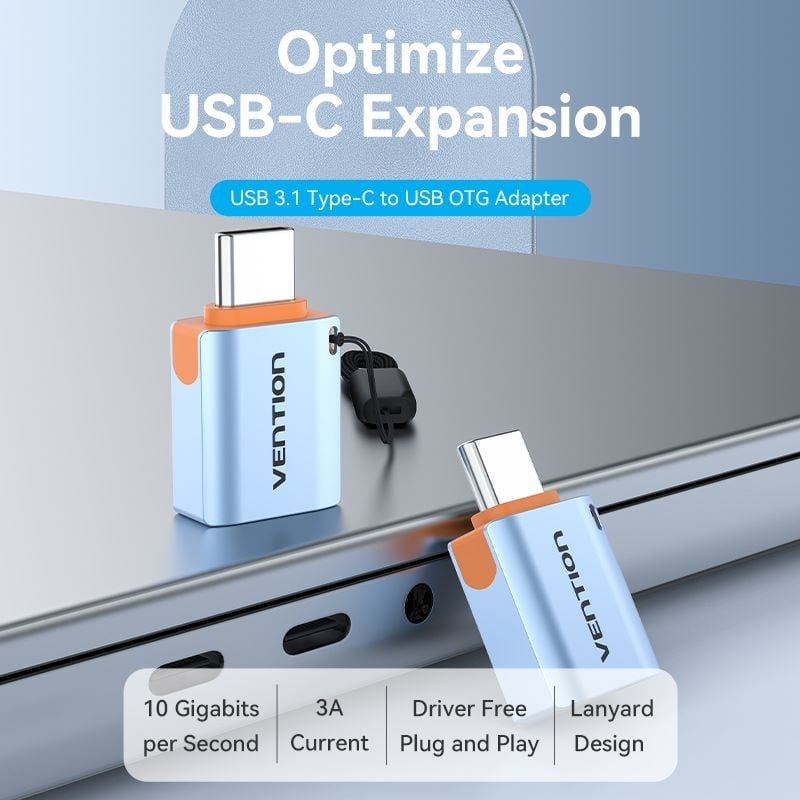 USB OTG Type-C 3.1 to USB VENTION CUB (10Gbps, Male to Female)