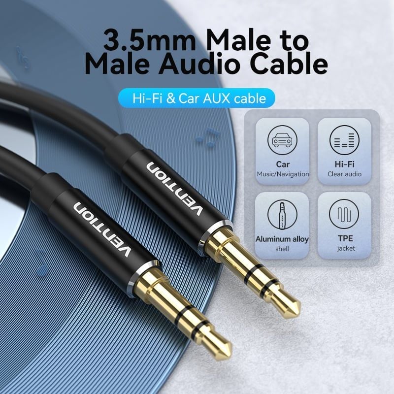 Dây cáp âm thanh chất lượng cao AUX Audio 3.5 VENTION BAX (AUX Cable 3.5mm)