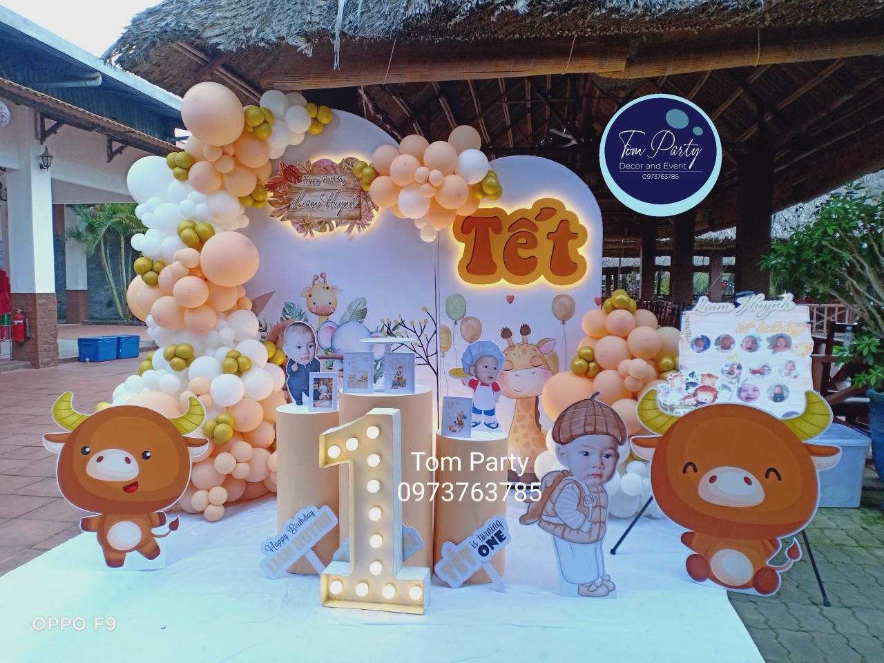 Mừng thôi nôi bé Liam Huynh. Decor by Tom Party