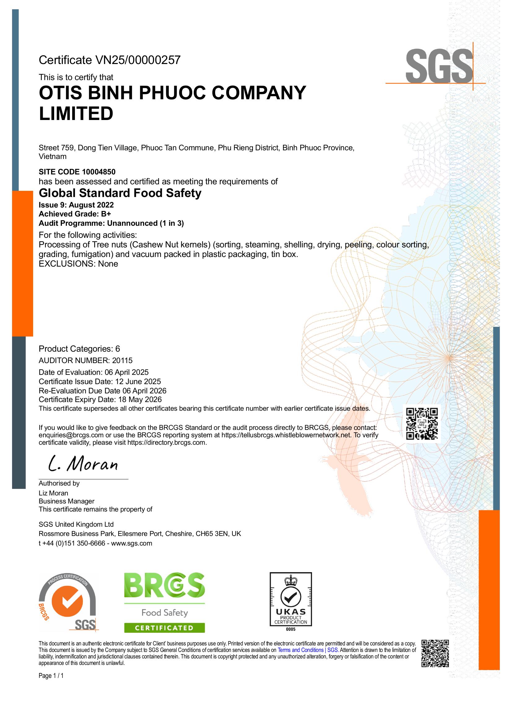 About Otis Binh Phuoc Company