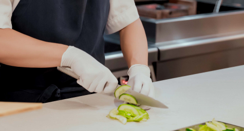 Chef preparing vegetables