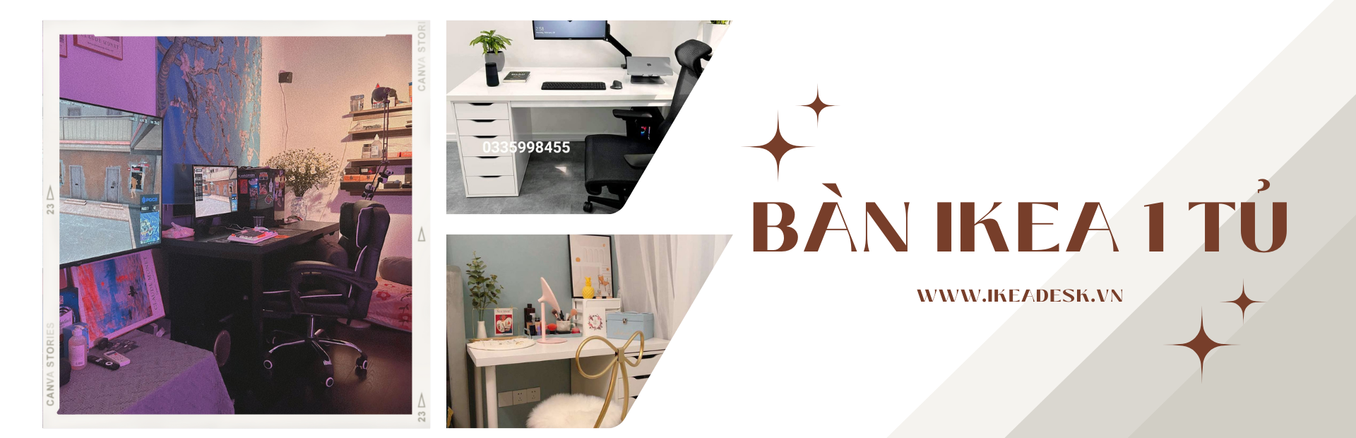 Bàn IKEA 1 Tủ - Banner
