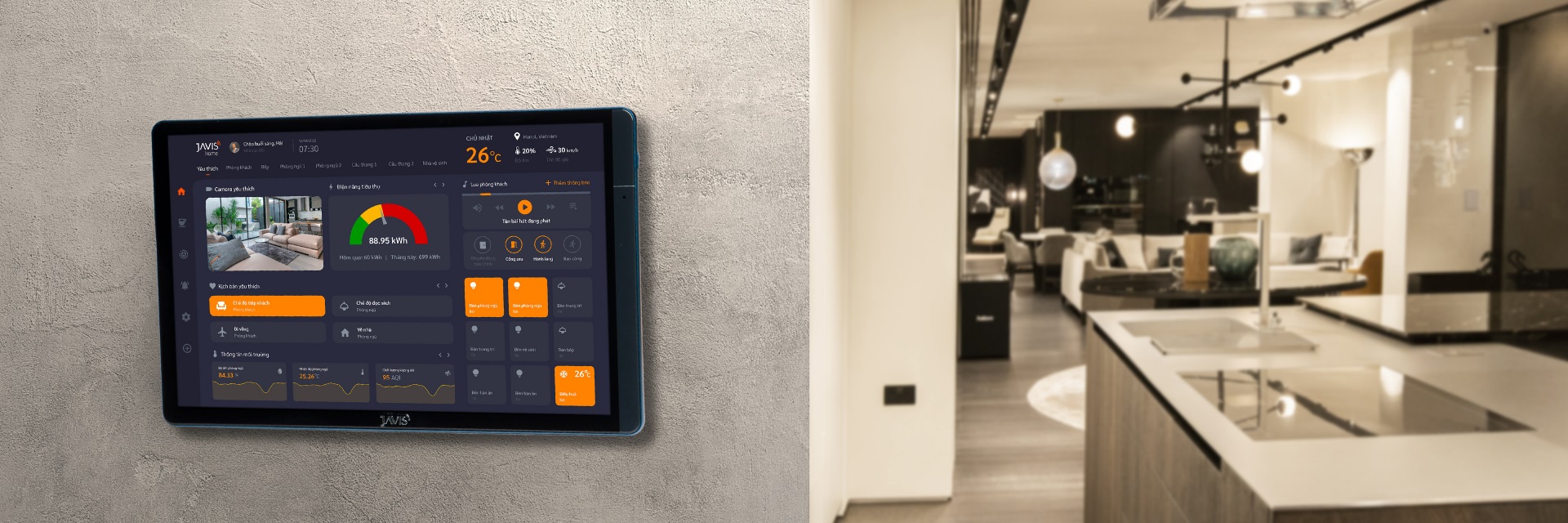 Màn hình trung tâm gắn tường - Banner