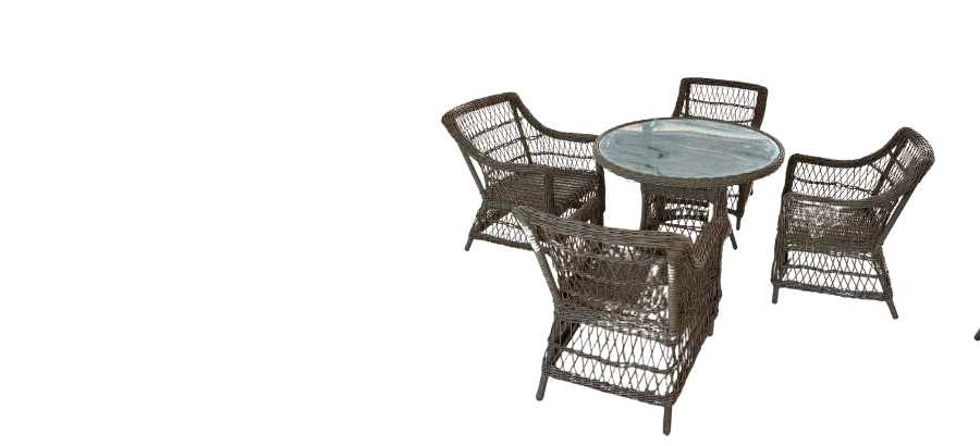 Bàn ghế nhựa đan lát