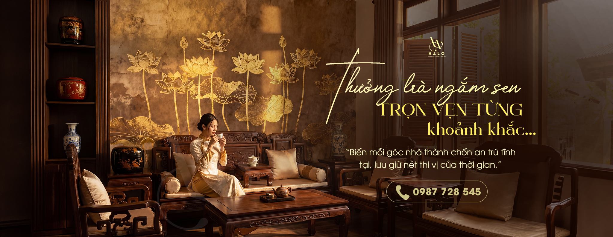 Tranh dán tường hoa sen 