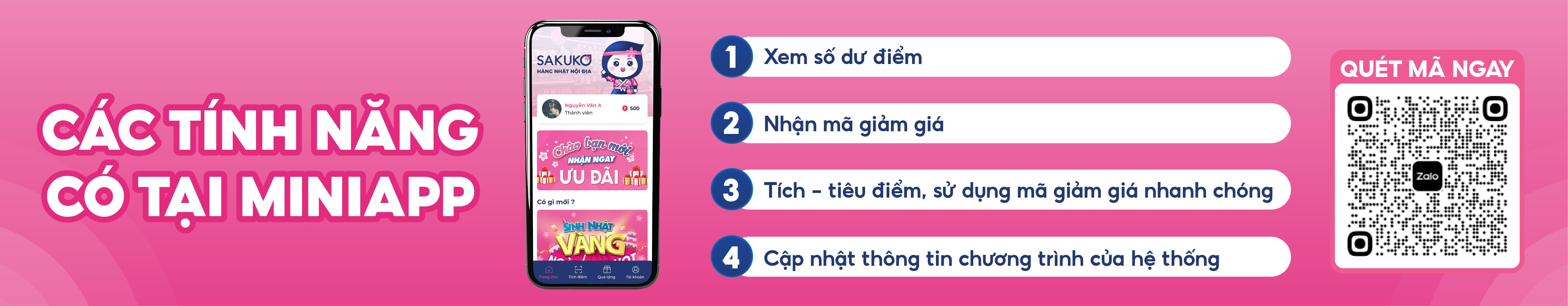 Tính năng miniapp sakuko