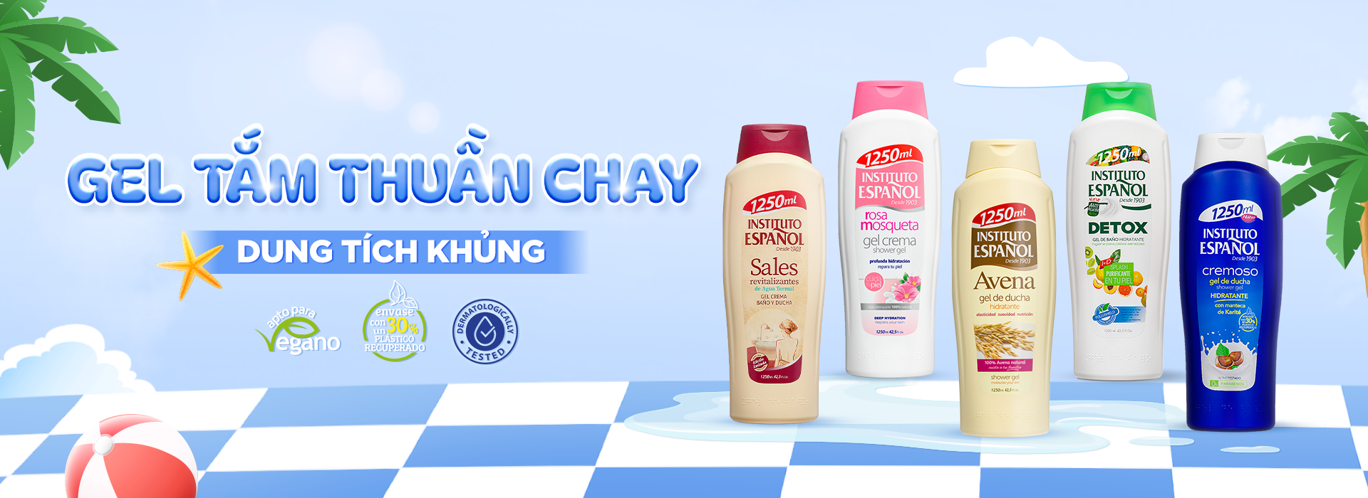 Gel tắm thuần chay dung tích khủng