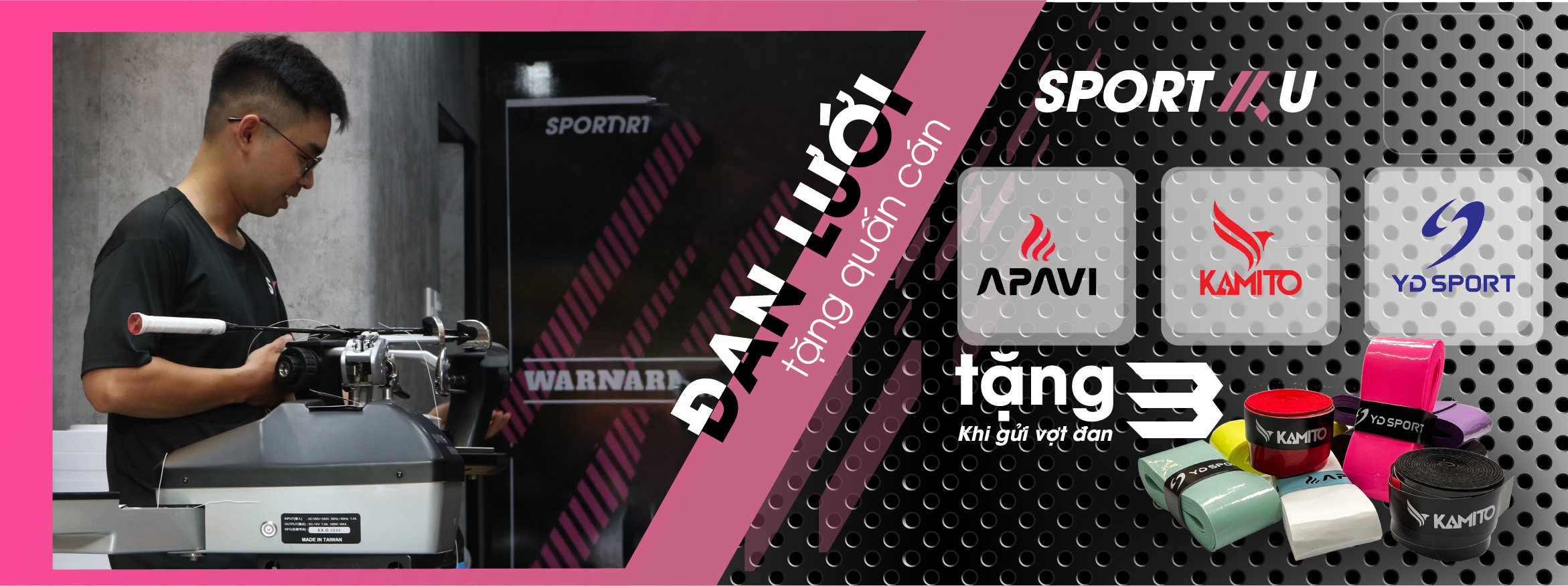 Đan lưới tặng quấn cán