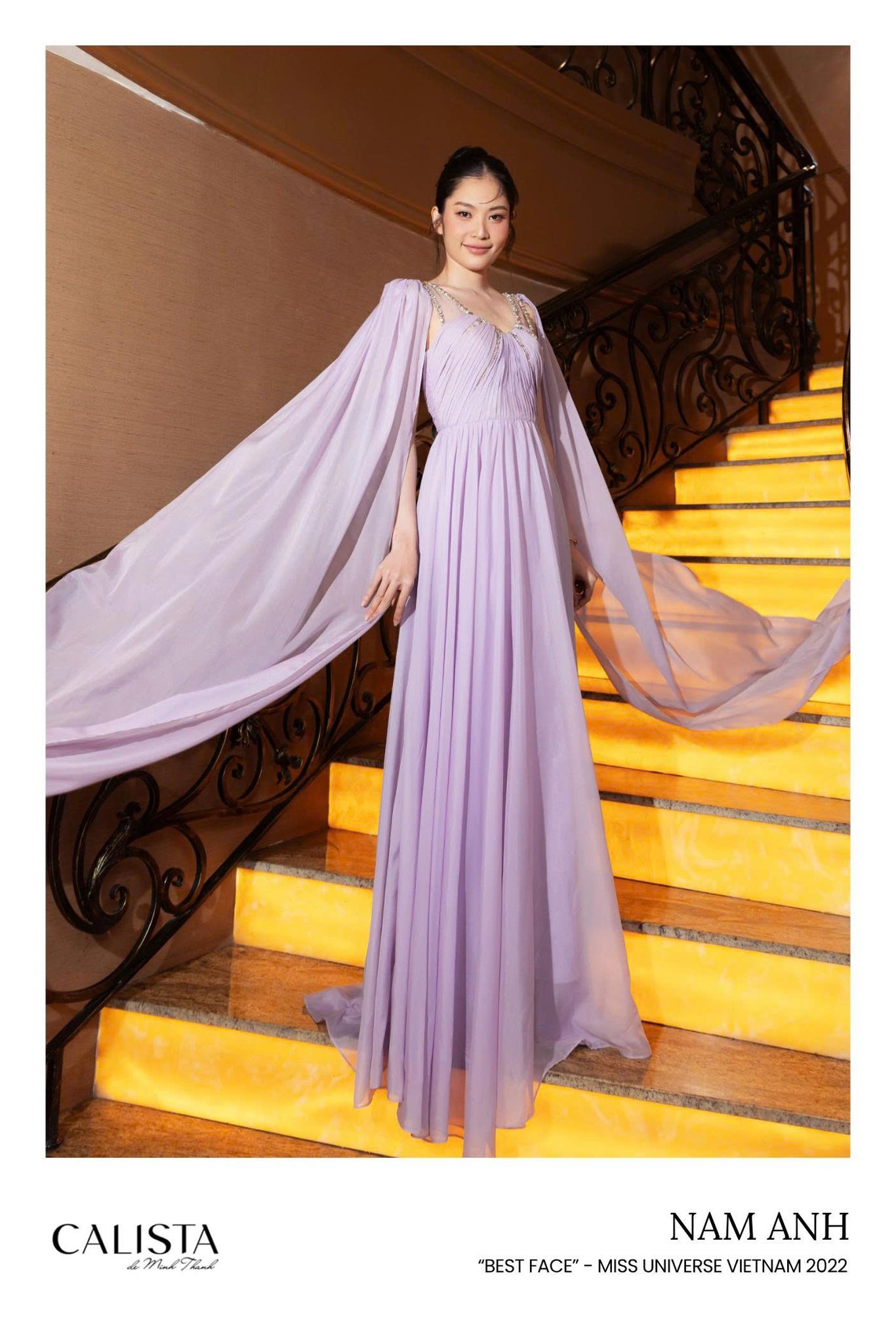   Miss Universe Vietnam 2022 Nam Anh in Violette Dress