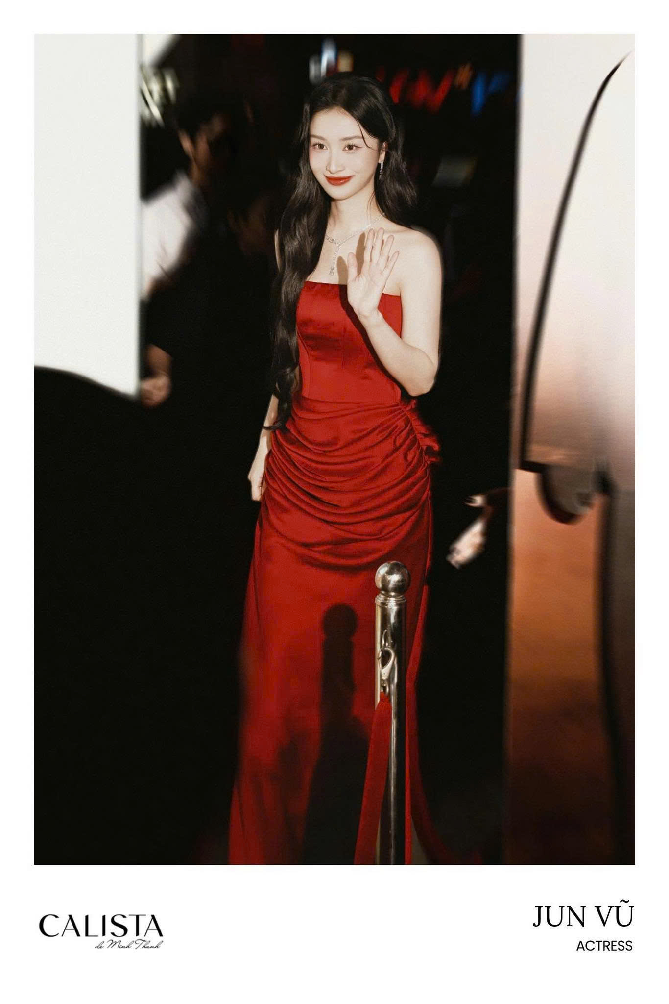 Actress Jun Vu in our Evania Dress