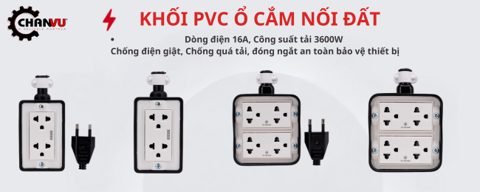 Khối PVC ổ cắm nối đất