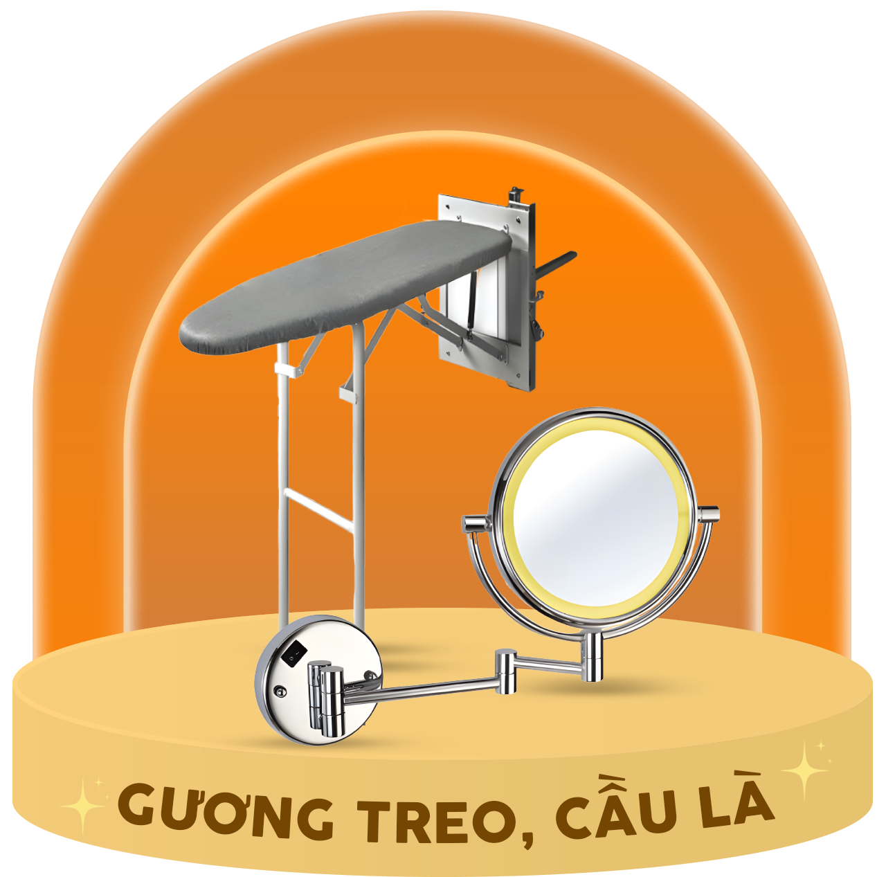 Gương treo, cầu là âm tủ