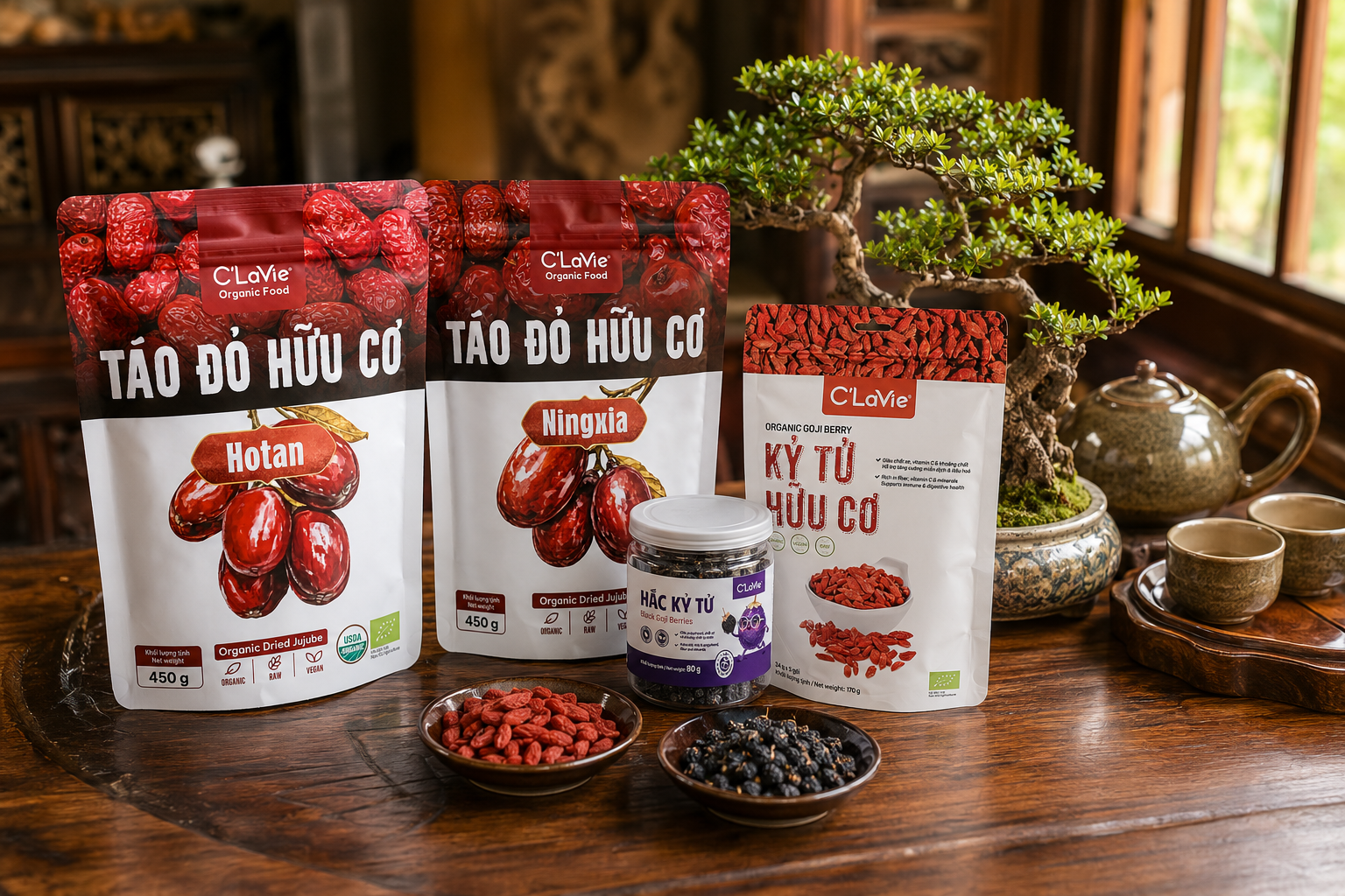 Táo đỏ - kỷ tử hữu cơ C'LaVie