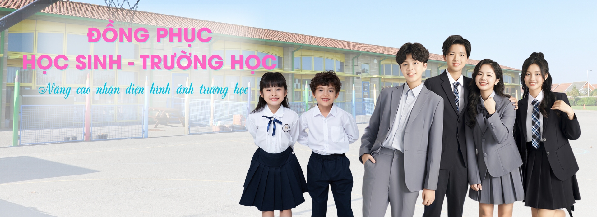 banner nam nữ mặc đồng phục học sinh