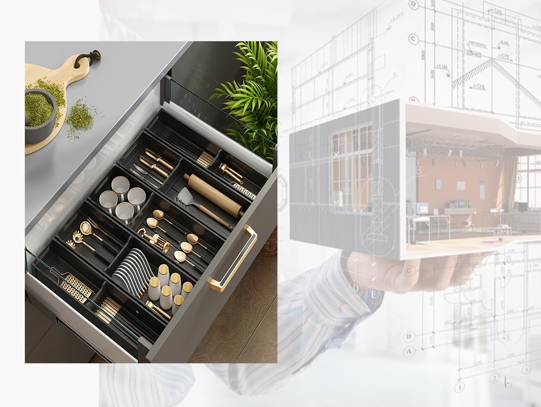 Kitchen Drawer Divider Cabinet Storage