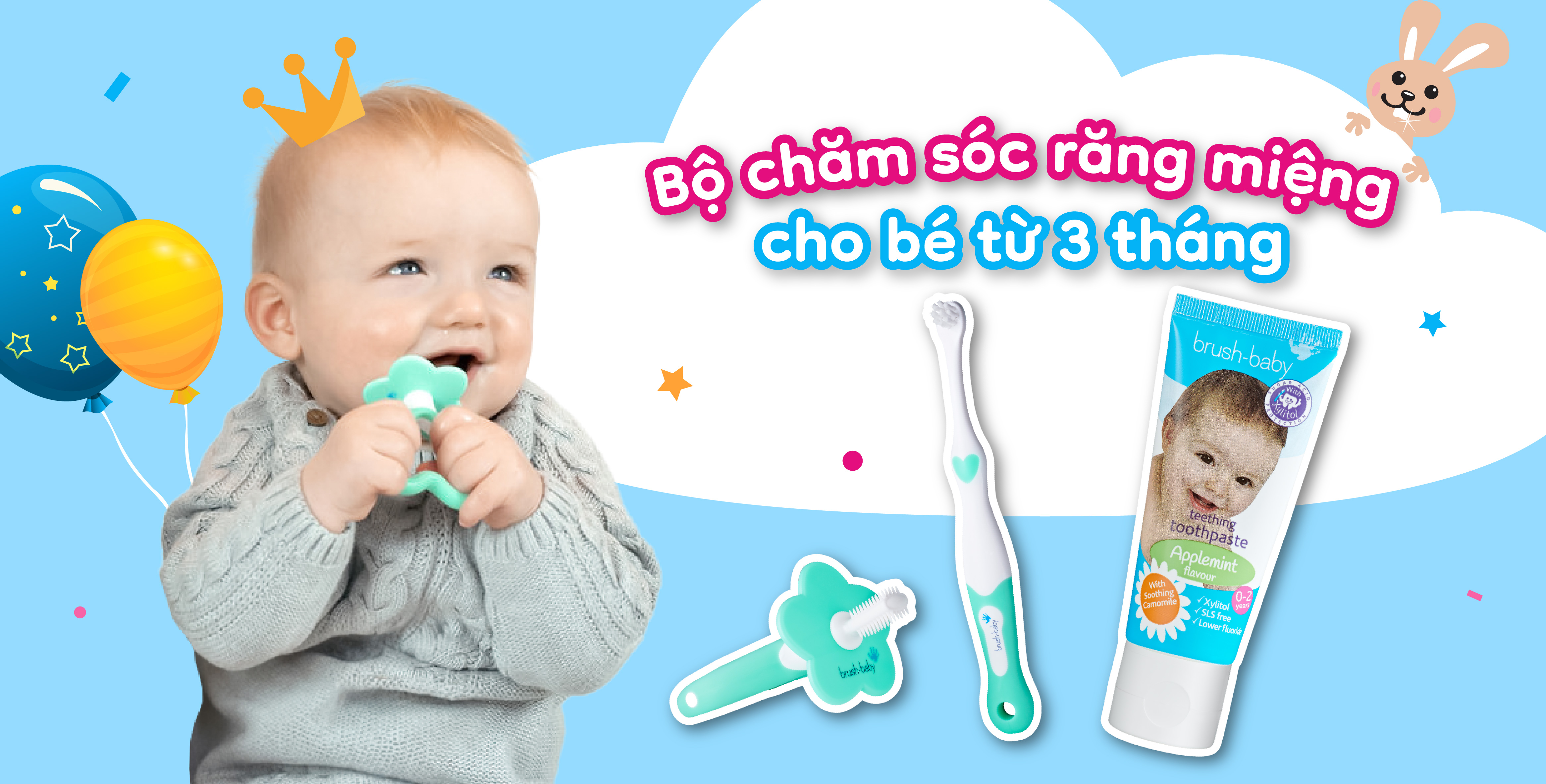 Bộ chăm sóc răng miệng cho bé từ 3 tháng tuổi