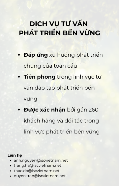 DỊCH VỤ TƯ VẤN PHÁT TRIỂN BỀN VỮNG
