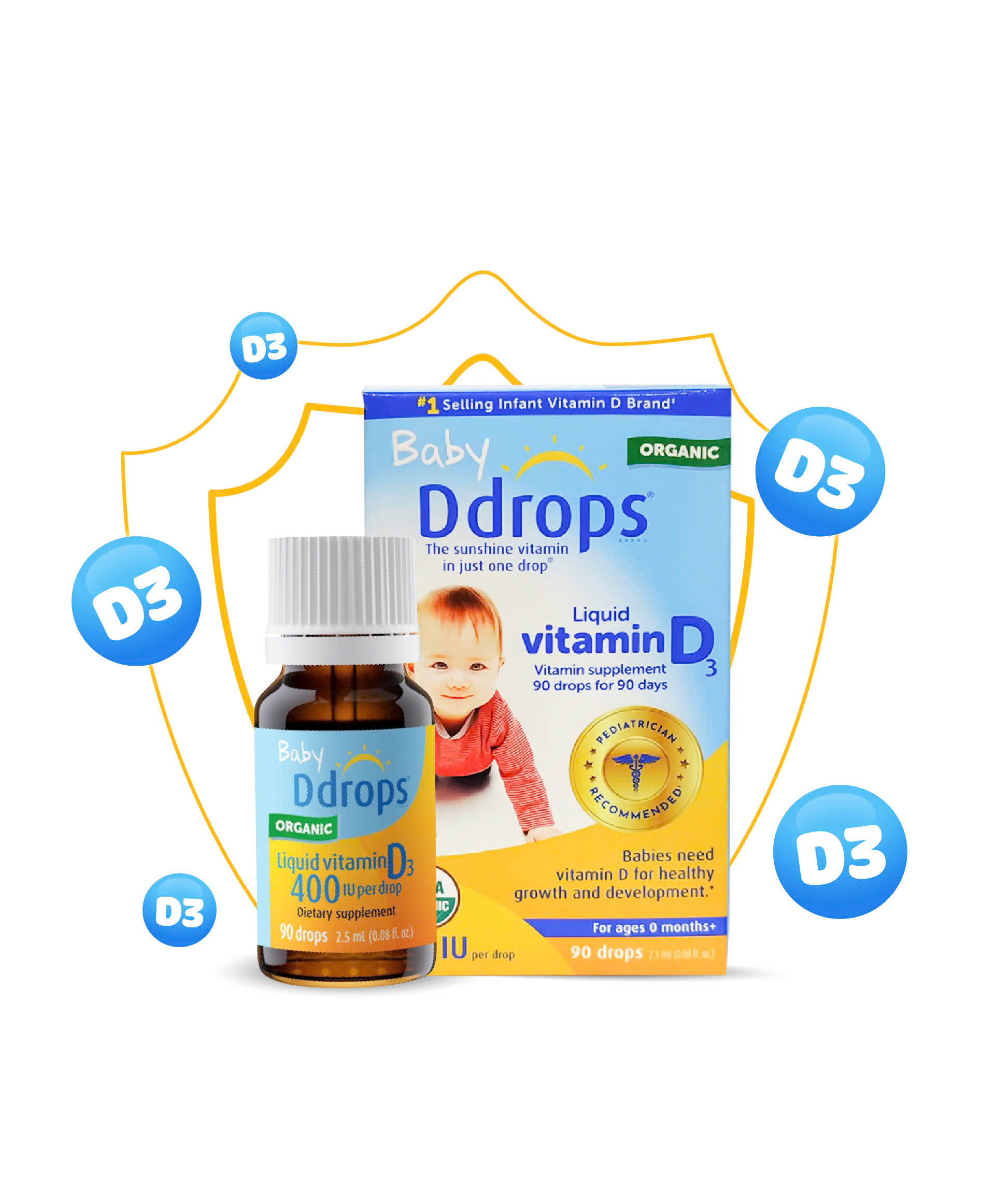 Baby Ddrops Liquid Vitamin D3 400 IU 