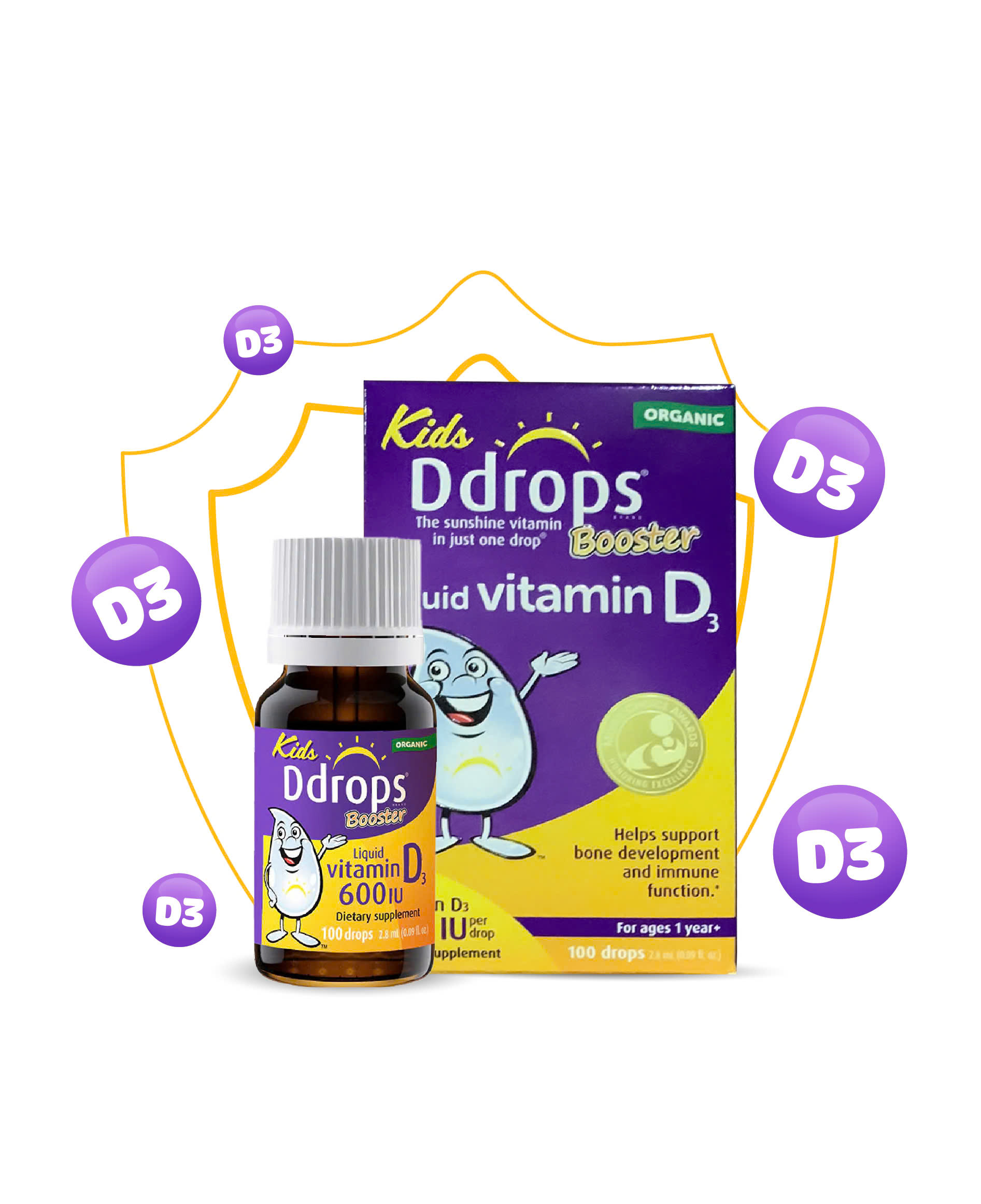 Kids Ddrops Booster Liquid Vitamin D3 600 IU