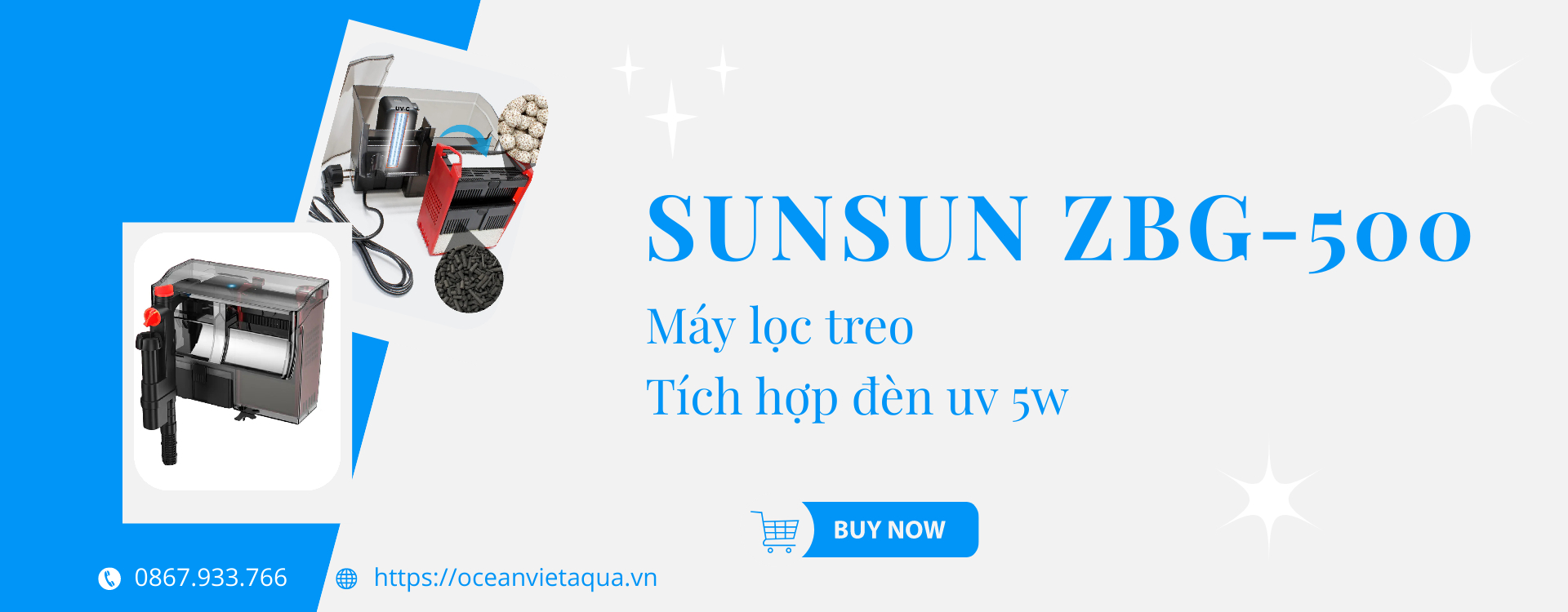 Máy lọc treo bể cá - SunSun ZBG 500