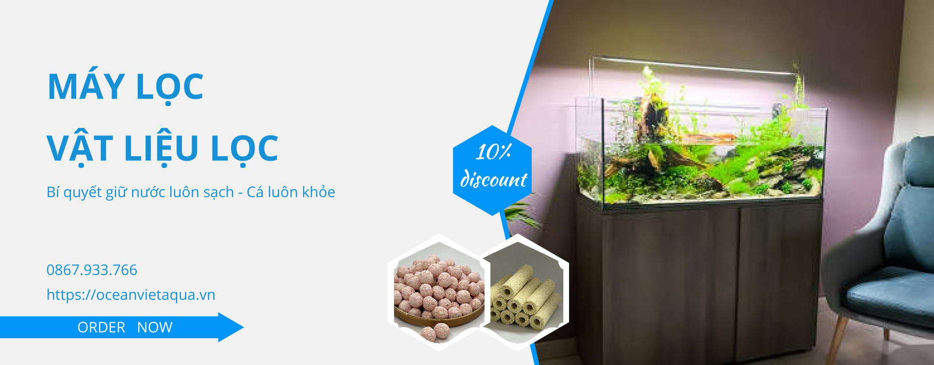 Máy lọc - Vật liệu lọc bể cá