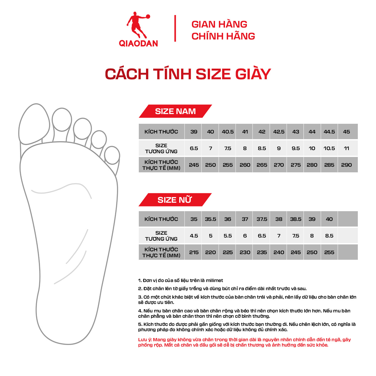 Size Giày