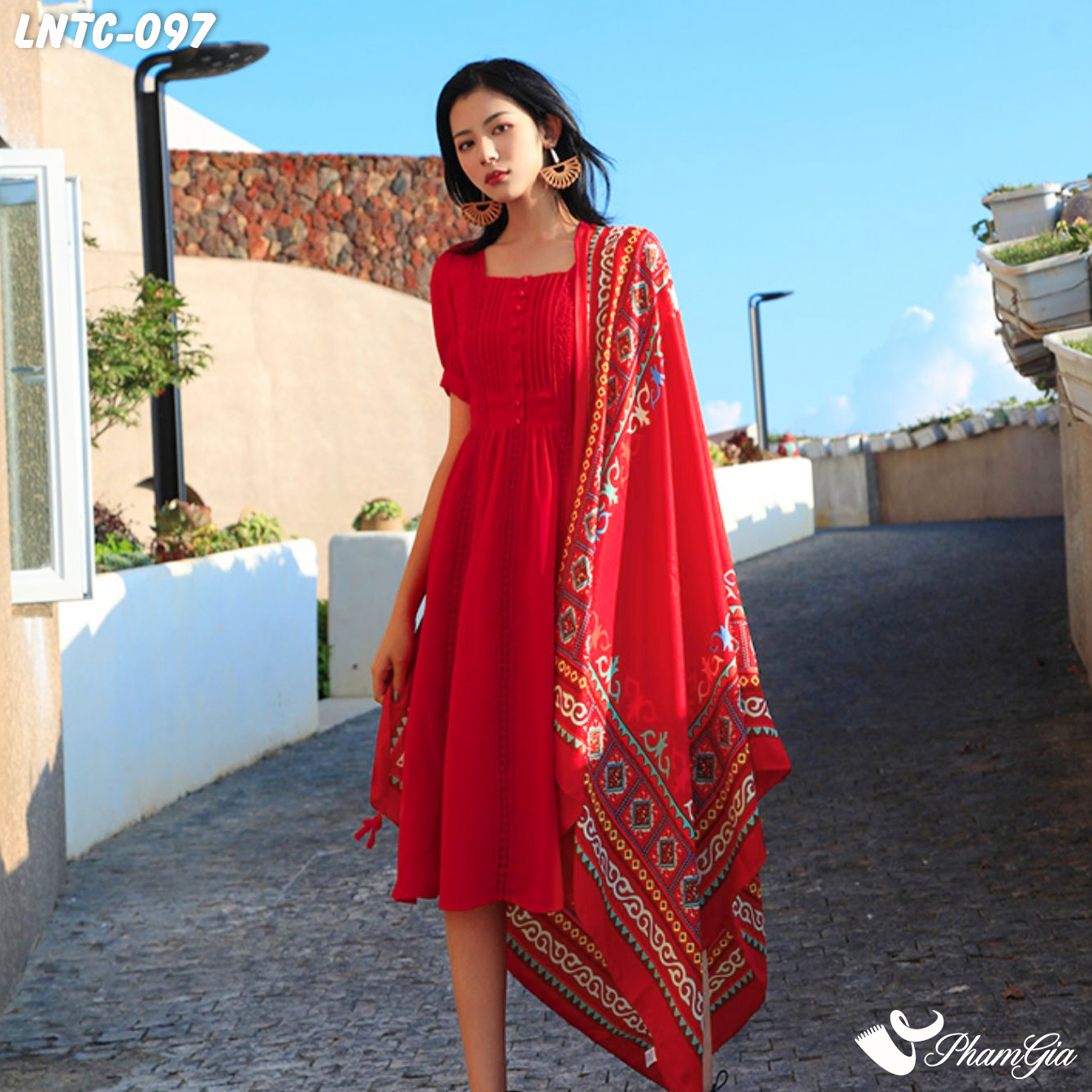 Khăn choàng linen thổ cẩm