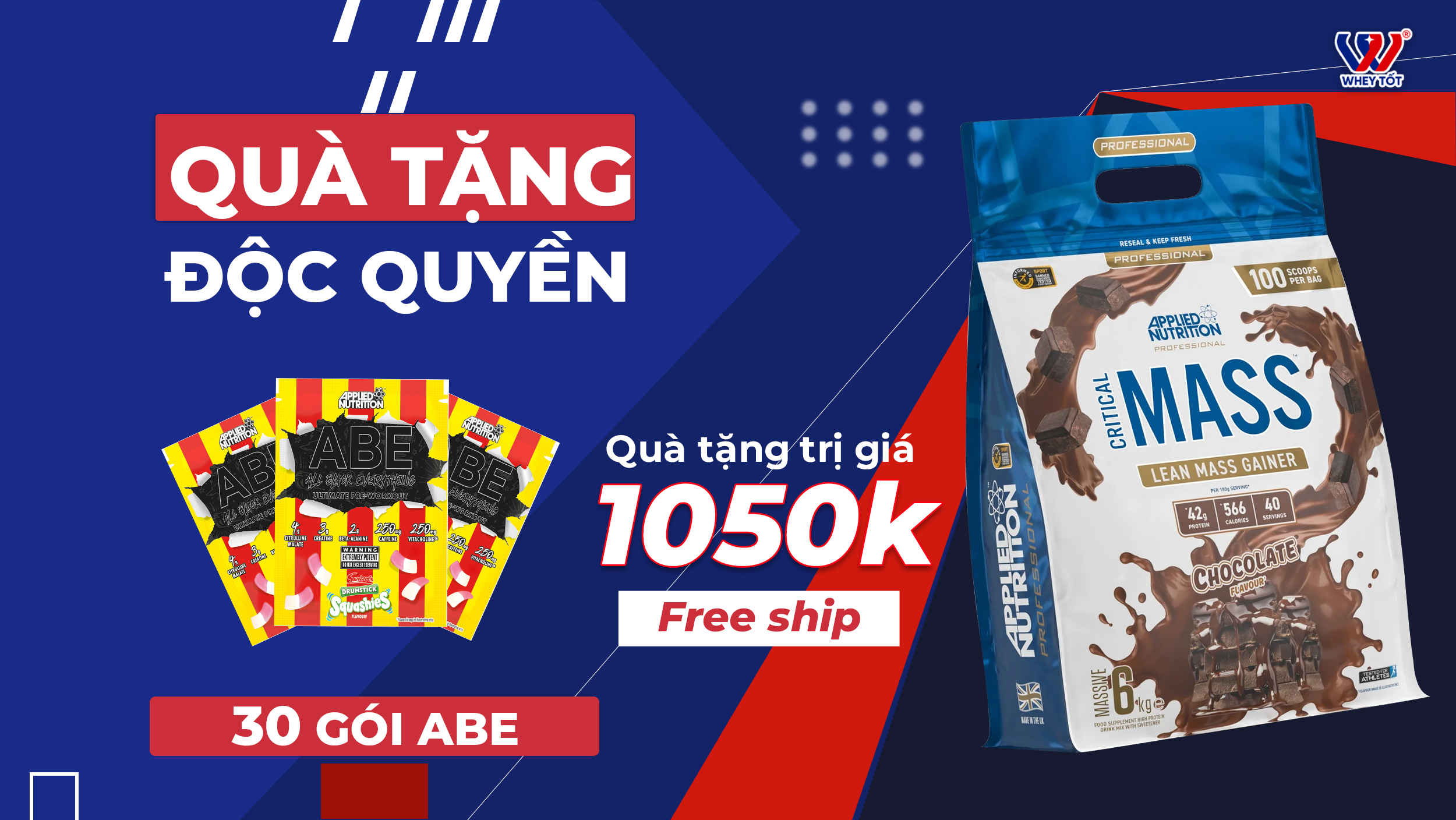 Mua mass tặng diet whey