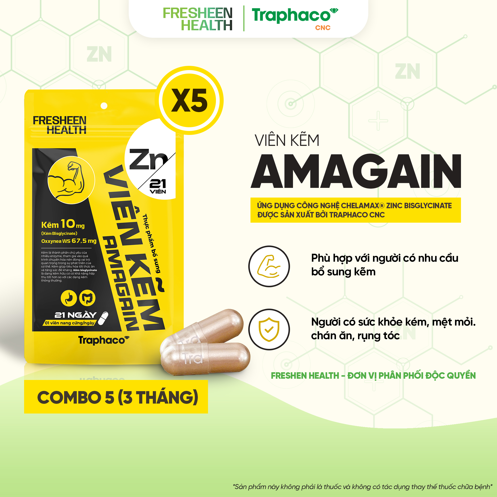 Combo 5 Viên Kẽm Amagain